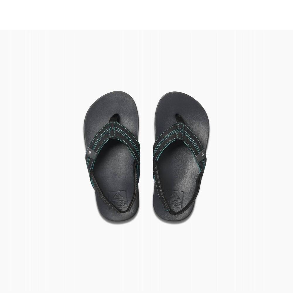 NEW REEF little cushion bounce sandal in black & blue
